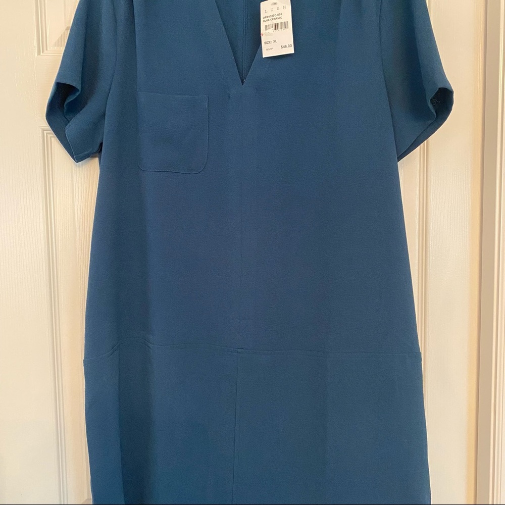 Lush Teal Shift Dress